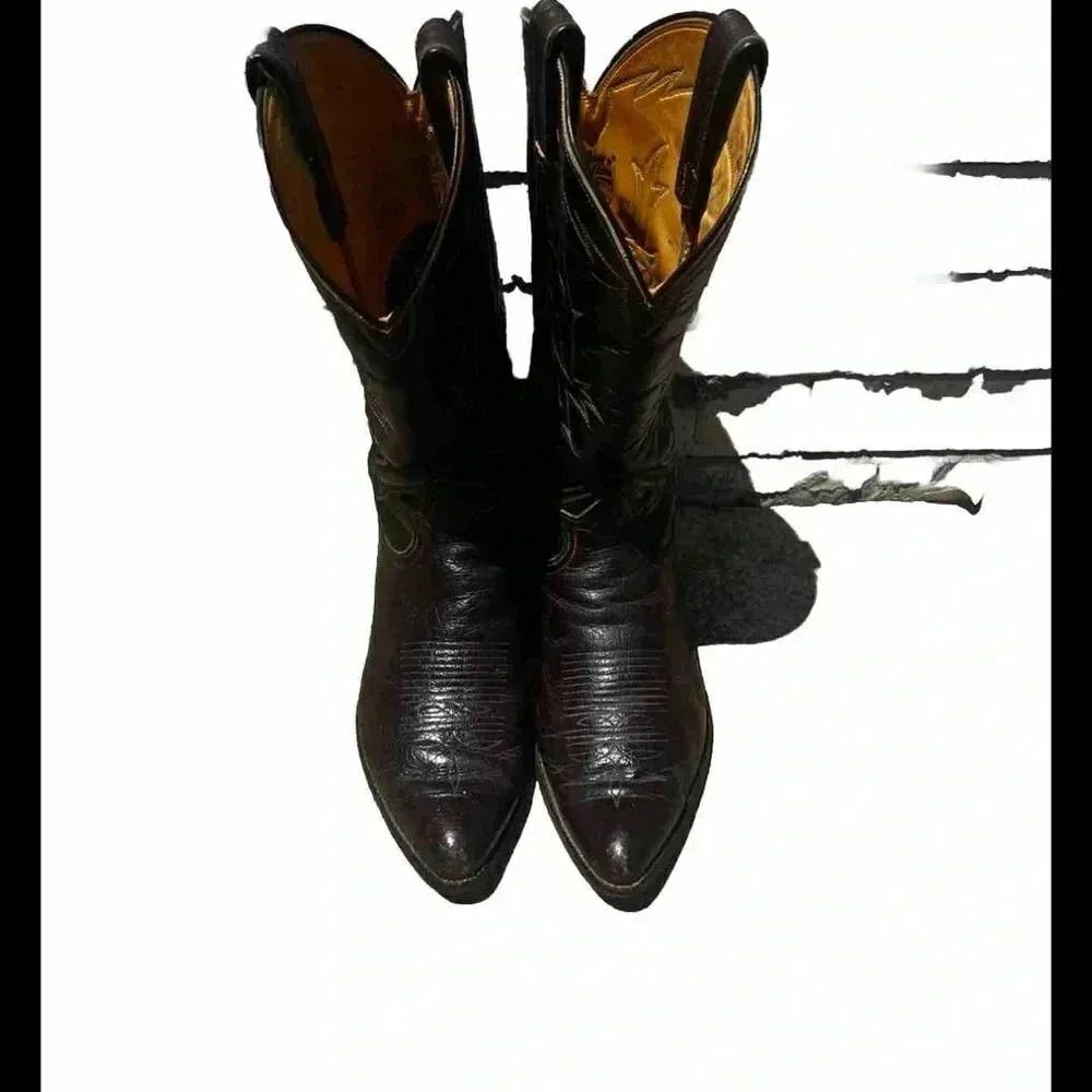 TONY LAMA USA 6283‎ VINTAGE BROWN LEATHER WESTERN COWBOY BOOTS 9.5 D